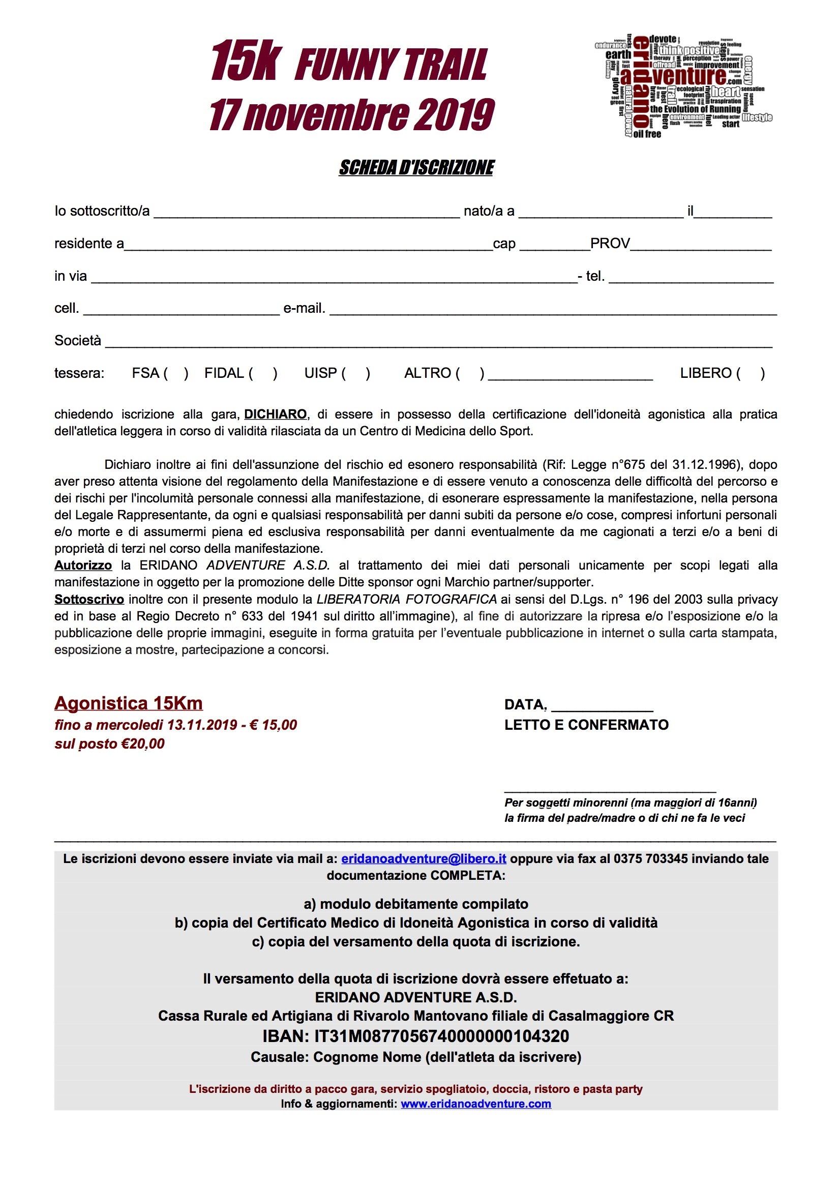 Modulo_ERIDANO_ADVENTURE_2019 Modulo_ERIDANO_ADVENTURE_2019
